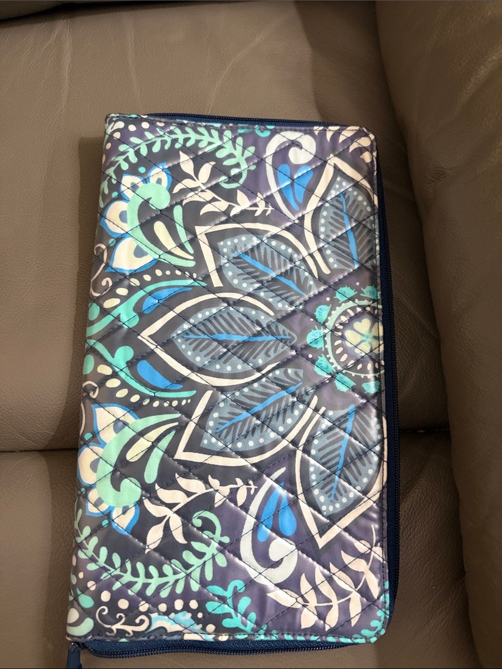 Quilted Blue Floral Travel Organizer